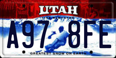 UT license plate A978FE