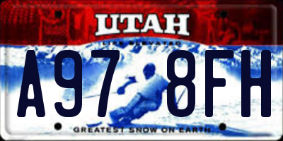 UT license plate A978FH