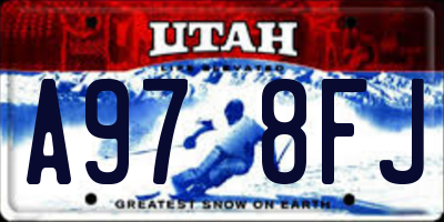 UT license plate A978FJ