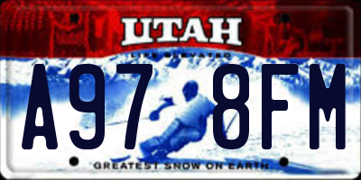 UT license plate A978FM