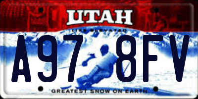 UT license plate A978FV