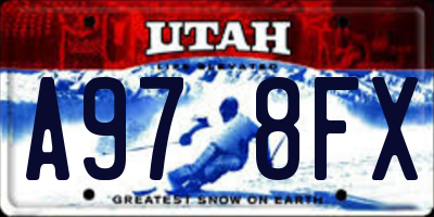 UT license plate A978FX