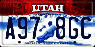 UT license plate A978GC