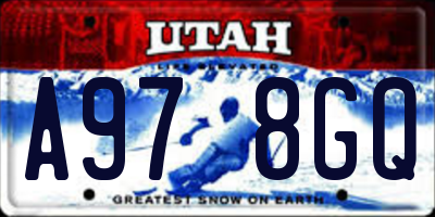 UT license plate A978GQ