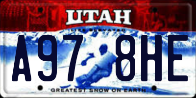 UT license plate A978HE