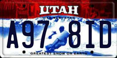 UT license plate A978ID