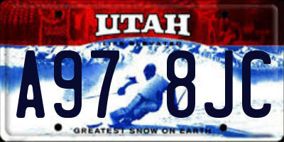 UT license plate A978JC