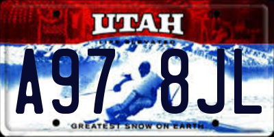 UT license plate A978JL