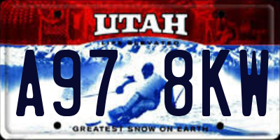 UT license plate A978KW