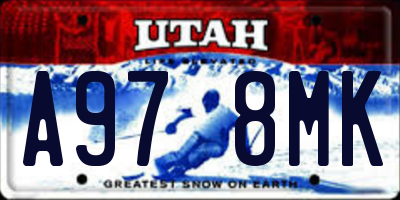 UT license plate A978MK