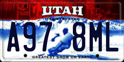 UT license plate A978ML