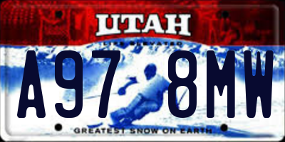 UT license plate A978MW