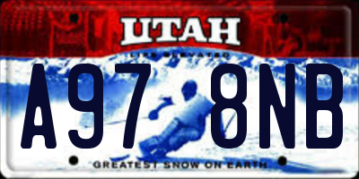 UT license plate A978NB