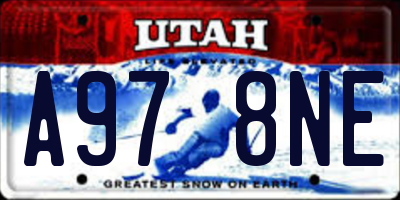 UT license plate A978NE