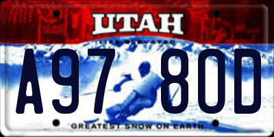 UT license plate A978OD