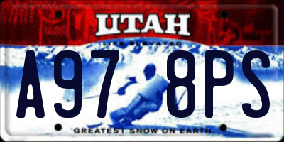 UT license plate A978PS