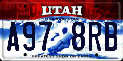 UT license plate A978RB