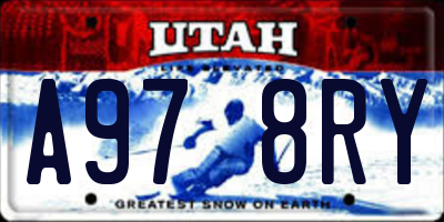UT license plate A978RY