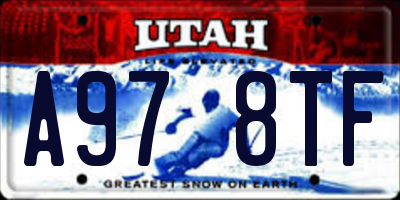 UT license plate A978TF