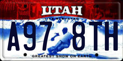 UT license plate A978TH