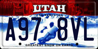 UT license plate A978VL