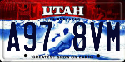 UT license plate A978VM
