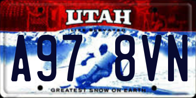 UT license plate A978VN