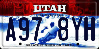UT license plate A978YH