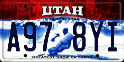 UT license plate A978YI