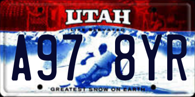 UT license plate A978YR