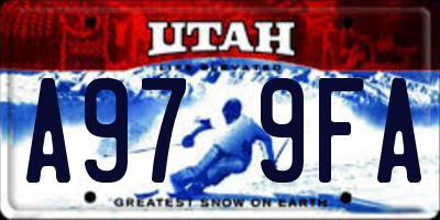 UT license plate A979FA