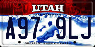 UT license plate A979LJ