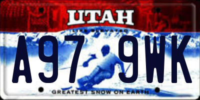 UT license plate A979WK