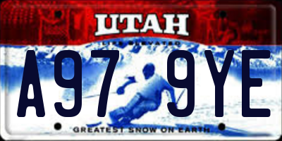 UT license plate A979YE