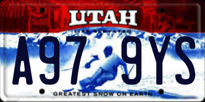 UT license plate A979YS