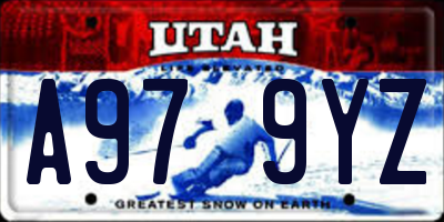 UT license plate A979YZ