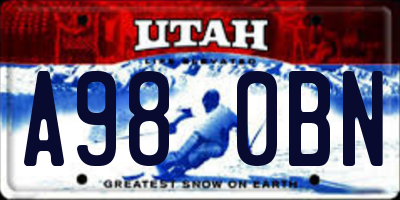 UT license plate A980BN