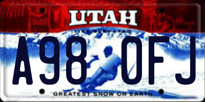 UT license plate A980FJ