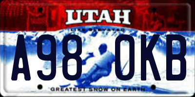 UT license plate A980KB