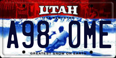 UT license plate A980ME