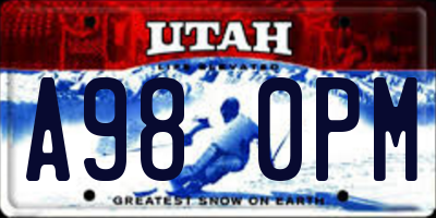 UT license plate A980PM