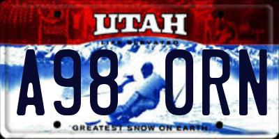 UT license plate A980RN