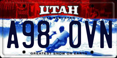 UT license plate A980VN
