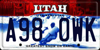 UT license plate A980WK