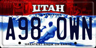 UT license plate A980WN