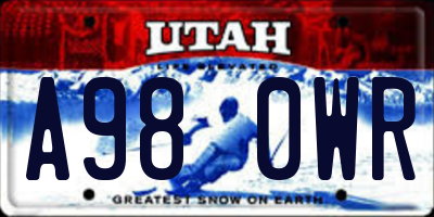 UT license plate A980WR