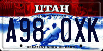 UT license plate A980XK