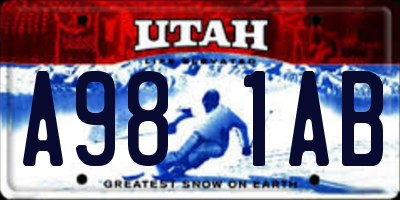 UT license plate A981AB
