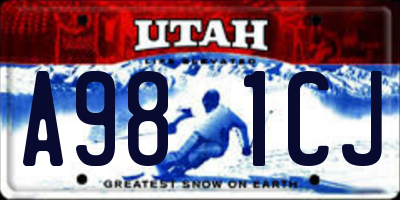 UT license plate A981CJ