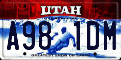 UT license plate A981DM